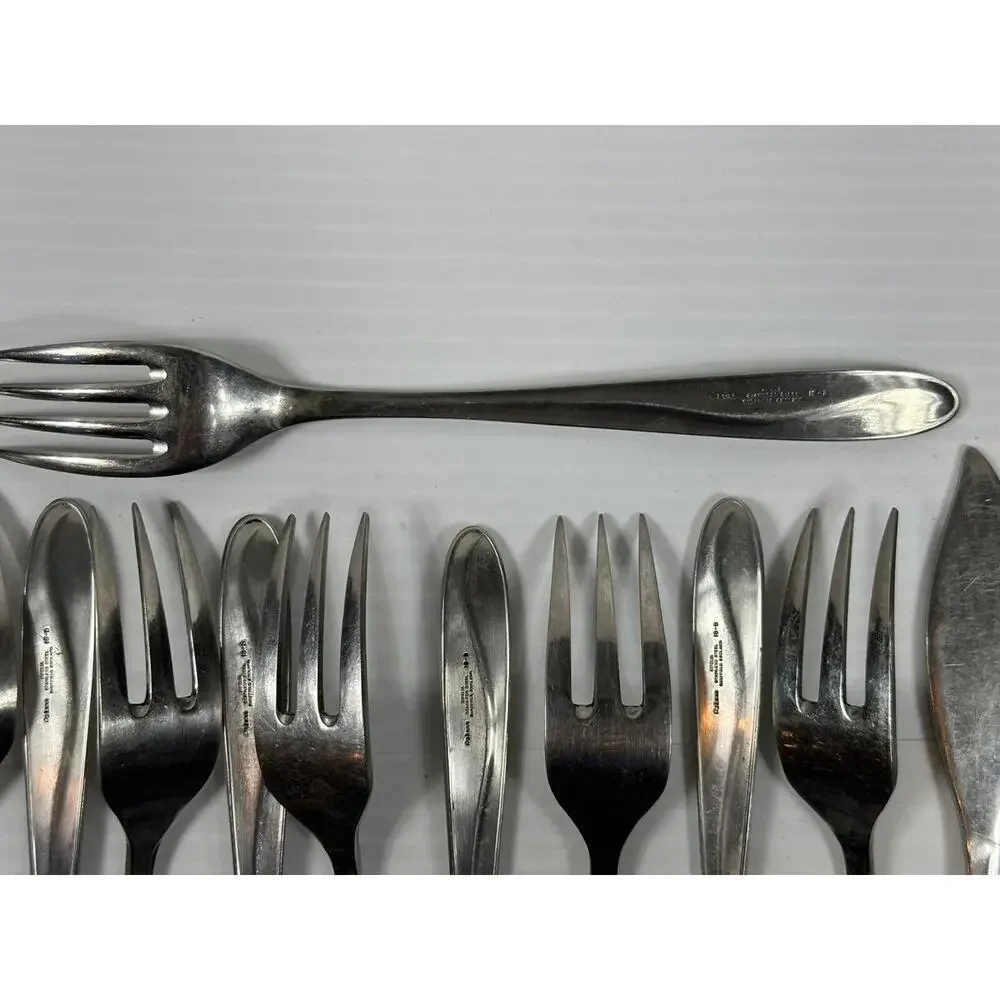 16pc Vintage SIPELIA DE-LUXE Cutlery Stainless Steel‎ Sheffield England Rose MCM